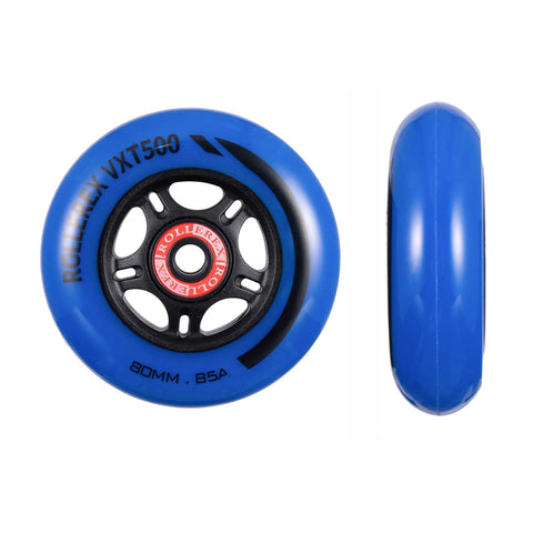 Inline Skate Wheels 80mm 24mm Deep Sea Blue Four Pack With Optional Bearings Spacers And Washers Durable Replacement