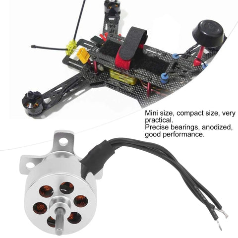 Beefy Ultra Lightweight Mini Brushless RC Plane Motor Kit 1811 3900KV Sensorless placed next to a quadcopter frame.