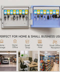 16 Key Wall Mounted Lock Box With Three Digit Combination Lock And Backup Key for home and office use, open view.