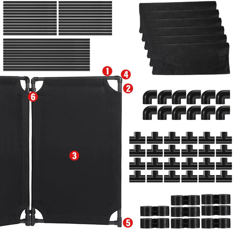 Safety Barricade 5.8 Ft Caution Sign PVC Frame Folding Security Gate Portable Privacy Fence components layout
