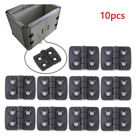Rotating Concealed Hinges Set For Cabinets And Furniture Durable Plastic Black Hinges 10 Pack displayed with cabinet example