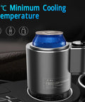 Smart 2 In 1 Car Cup Cooler And Warmer Perfect Tumbler Holder with a can, aluminum, for cooling or warming drinks.