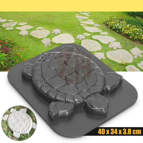 Turtle Shaped Stepping Stone Mold For Concrete No Fuss DIY Path Maker Garden Lawn Driveway Paving Paver Black Durable ABS