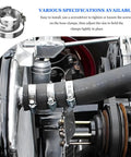 Installed 20-piece stainless steel worm-gear hose clamps on an automotive hose, 1-1/2in to 2-1/2in.