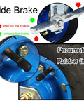 Heavy Duty Swivel Caster Wheels With Brakes For Workbenches And Carts, showing side brake mechanism and pneumatic rubber tire