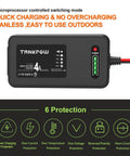 Heavy Duty 14.6V 4A LiFePO4 Smart Battery Charger And Maintainer with LED readouts and SAE connectors.