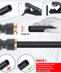 Instructions for using DOT Go-To Air Line Fittings Set With Quick Connect And Push Lock, showing push-in tube process.