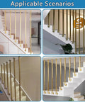 Real Deal Gold L Shape Stair Handrail Built Tough For Indoor Steps Heavy Duty Galvanized Metal Guardrail displayed in various indoor settings.