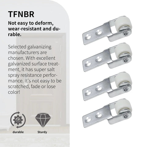 Side view of 4 pieces 15mm diameter wheel sliding door track guide roller for furniture cabinets sliding doors trundle beds drawers.