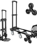 3 In 1 Convertible Stair Climbing Dolly For Home And Warehouse Use Heavy Duty Dolly Cart With 660 Lbs Capacity shown in different angles