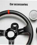 Racing Car Riser Adapter for enhanced driving comfort, shown with a perforated steering wheel and durable wheel adapter plate.
