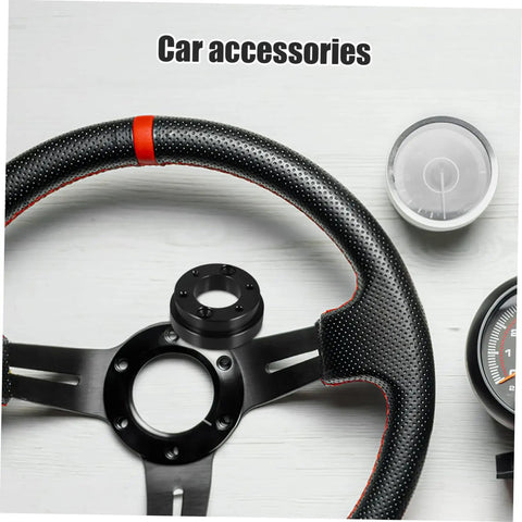 Racing Car Riser Adapter for enhanced driving comfort, shown with a perforated steering wheel and durable wheel adapter plate.