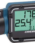 Digi2 Digital Depth And Pressure Gauge For Scuba Diving Blue With Real Time Depth Readout And Tank Pressure Monitor, side view.