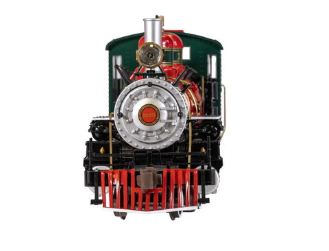 Front view of Beefed-Up 4-6-0 Steam Locomotive With Metal Gears For Large G Scale Christmas Edition, Pittman Motor, Prototypical Details
