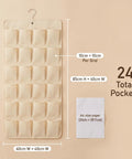 Game Changing Double Sided Hanging Closet Rod Organizer For Bras Underwear And Socks Storage Featuring Multi Grid Pockets, 24 pockets.