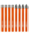 Dry Diamond Drill Bits Set 10 Piece 1/4 Inch Shank For Granite Marble Tile Ceramic Porcelain And Stone Includes Five Dry Diamond Bits And Five Carbide Bits Wax Cooled Core For Smooth Holes And Long Lasting Performance, front view