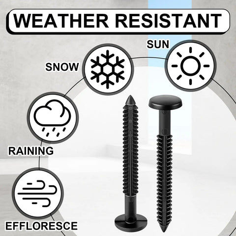 Bulk Pack 36 Pcs 3 Inch Vinyl Shutter Fasteners For Window Panels Lok Pins Screws Shutter Spikes Anchor Black Easy Install