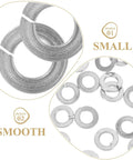 One Hundred Pcs 1/4 Inch Stainless Steel Spring Lock Washers Set For Industrial Fastening And Anti Loosening Applications With 304 Stainless Steel Split Repair Washers Kit Heavy-Duty Jobsite Ready, close-up