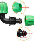 Half Inch Drip Irrigation Fittings 12 Pack Barbed 90 Degree Elbows With Locked Nuts For Anti Drop Connection Works With Standard Half Inch Drip Tubing