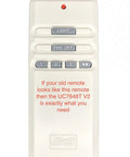 UC7848T V2 Fan Remote Transmitter Replacement With Wall Holder For Ceiling Fans, shows buttons and text, no battery