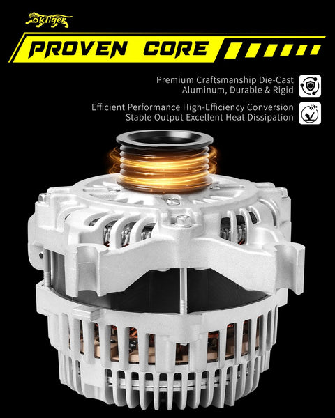 Beefed-Up 12V 175A Alternator for Ford Expedition 2011-2014 5.4L with 6-Groove Clutch Pulley and CW Rotation