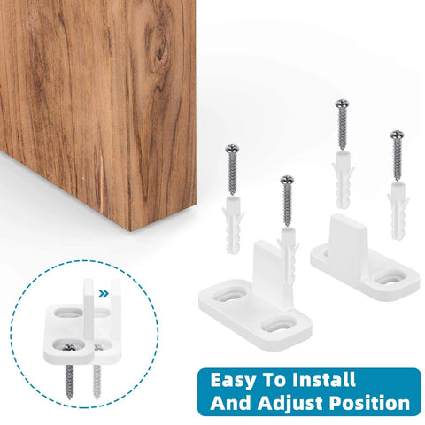 Eight Piece Barn Door Floor Guide Set For Sliding Doors Bottom Track Floor Mount Hardware Durable Plastic Pocket Door Guides
