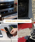 Stove Cover Set For Gas Range Protectors Keeps Your Stovetop Clean Nonstick, includes gap cover installation on Samsung stove.