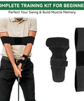 Click Stick Golf Swing Training Aid With Arm Band And Wrist Strap for Inertia and Swing Rhythm Practice Weighted Trainer shown