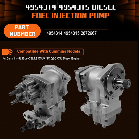 Heavy Duty Remanufactured Fuel Injection Pump For Cummins 6L ISLe QSL8.9 QSL9 ISC QSC Diesel Drop In Replacement Part 4954314 4954315