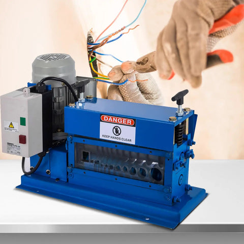 Portable Powered Wire Stripper Tool For Recycling Copper Wire 18 AWG To 1 Inch OD Range 11 Channels And 10 Blades