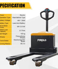 Heavy-Duty 4400 Lb Full Electric Pallet Jack With 48 Inch Forks Perfect For Moving Big Loads In Warehouses And Loading Docks Like A Pro specifications