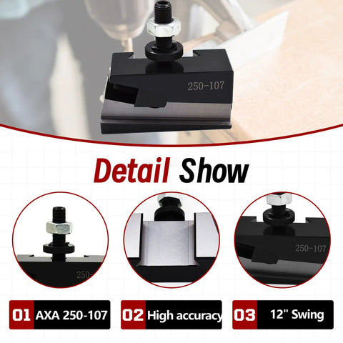 Universal Parting Blade Holder For CNC Lathe Quick Change System with 250-100 and 250-111 compatibility for 1/2 inch blades