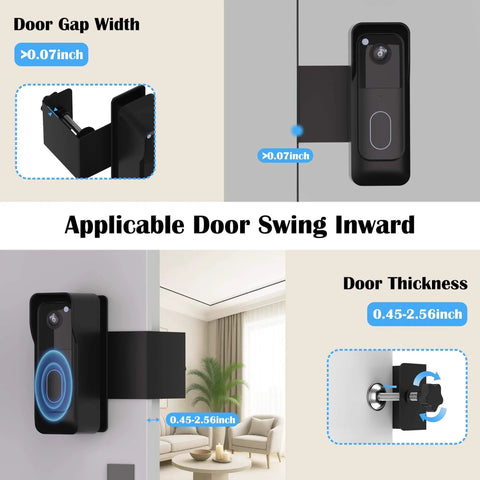 No Drill Doorbell Mount For Blink Video Doorbell Second Generation Adjustable Angle From Zero To Forty Five Degrees Anti Theft Bracket