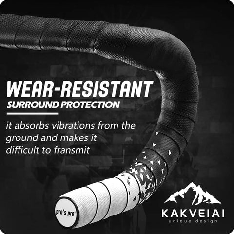 2 Pack Gradient Road Bike Bar Tape with wear-resistant and UV-resistant print, premium PU EVA foam core, black, easy install.