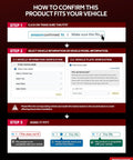 How to confirm product fit for vehicle with steps for verification and compatibility check.