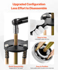 Close-up of 36 Piece Bearing Puller Set With 3 Jaw Hook Pullers, showing reversible jaws and ball-end rods in use