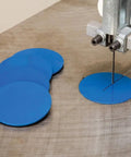 Zero Clearance Bandsaw Inserts Set Of Five For Cleaner Splinter-Free Cuts And Safer Small-Part Workpieces, blue inserts on saw