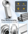Shop Grade Stainless Steel Rod End Bearings, Right Hand Female Thread Heim Joints, Heat Treated C1045 Steel With Rust Proof Shield, Includes Heavy Duty Jam Nuts, 4 Pack Built Tough Rig Kit close-up of smooth bearing detail