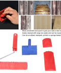 Total Game Changer Wood Roller Painting Tool Set Featuring Hella Slick Rubber Texture Pattern Rollers, showing various rollers and surfaces.