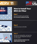Installation steps for 20x23x1 MERV 11 Pleated Air Filter For HVAC And AC Systems Six Pack Made In USA Allergen Defense.