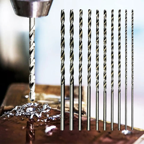 Extra Long 10 Piece HSS Drill Bit Set 150mm Straight Shank For Wood Plastic Aluminum 2mm 3mm 3.5mm 4mm 5mm