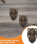 Super Cool 12 Pc Retro Iron Toggle Latches With Keyhole Decorative Hasps And Catch Hardware For Vintage Wood Chests And Jewelry Boxes That Look Totally Awesome - Close-up of two antique bronze toggle latches.