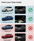 Compatibility chart for Under Screen Storage Organizer for Tesla Model Y (2020-2025) and Model 3 (2017-2023)