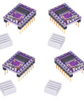 Badass DIY CNC Router Bundle With Rock Solid Arduino GRBL Shield, Nema 17 Stepper Motors, DRV8825 Drivers, Heatsinks And Limit Switches For Effortless Operations, featuring four DRV8825 drivers and heatsinks.