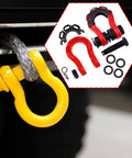 Two Piece D Ring Shackle Set Heavy Duty Universal Truck Off Road Accessories For Trailers And Vehicles Premium Towing in Red