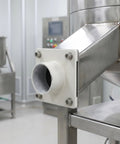 Heavy Duty Steel Dryer Base Replacement Part With Granule Discharge Outlet with reinforced outlet flange for industrial use.