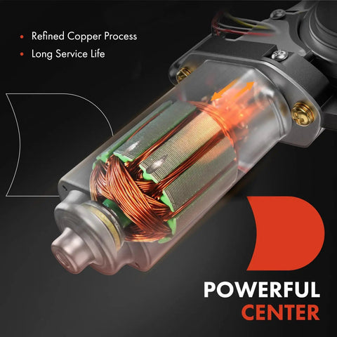Front Left And Right Power Window Lift Motors 2 Piece Set Plug And Play Replacement For Chevrolet Blazer Camaro Caprice Cavalier Suburban GMC Cadillac Buick Oldsmobile Pontiac Vehicles Driver And Passenger Side motor cutaway