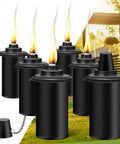 Six Pack Citronella Torch Replacement Canisters 16 Oz Refillable Torches With Wicks For Outdoor Parties Backyard Barbecues And Garden Decor Mosquito Repellent Lighting