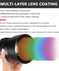 85mm F1.8 Portrait Manual Focus Lens For EF/EF-S Mount DSLRs No Autofocus Creamy Bokeh Sharp Detail Easy Manual Control Lens Coating