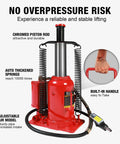 Big Red 20 Ton Air Hydraulic Bottle Jack Heavy Duty Professional Lifting Tool with built-in handle and adjustable height.